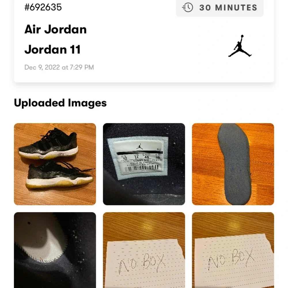 Nike Air Jordan 11‎ Retro Low Barons 2017 528895-010 Black White Grey Size 12